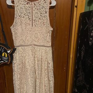 Adrianna Papell Wedding collection pink and silver lace dress. Women’s size 12